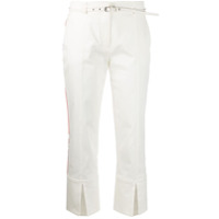 Emilio Pucci Calça cropped com listra lateral e fenda na barra - Branco