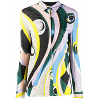 Emilio Pucci Camisa com estampa Occhi e aplicações - Verde