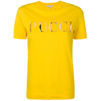 Emilio Pucci Camiseta com estampa de logo - Amarelo