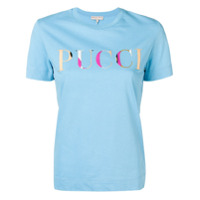 Emilio Pucci Camiseta com estampa de logo - Azul