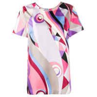 Emilio Pucci Camiseta de seda com estampa Occhi - Rosa