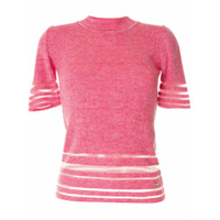 Emilio Pucci Camiseta de tricô com recorte translúcido - Rosa