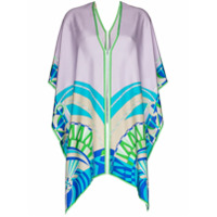 Emilio Pucci Poncho com estampa gráfica - Verde