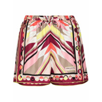 Emilio Pucci Short de seda com estampa Bes - Preto