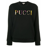 Emilio Pucci Suéter mangas longas com logo - Preto
