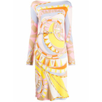 Emilio Pucci Vestido com cinto e estampa abstrata - Rosa