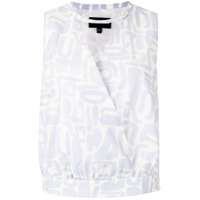 Emporio Armani Blusa com estampa e transpasse - Azul