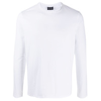 Emporio Armani Blusa decote careca com mangas longas - Branco