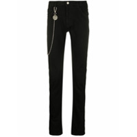 Emporio Armani Calça jeans com detalhe de corrente - Preto