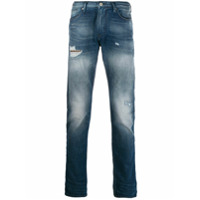 Emporio Armani Calça jeans com efeito desgastado - Azul