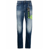 Emporio Armani Calça jeans reta cintura média - Azul