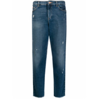 Emporio Armani Calça jeans reta com efeito destroyed - Azul