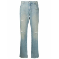 Emporio Armani Calça jeans reta com logo - Azul