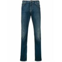 Emporio Armani Calça jeans slim com efeito desbotado - Azul