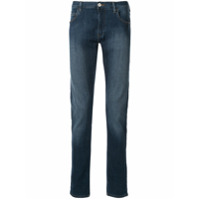 Emporio Armani Calça jeans slim com efeito desgastado - Azul