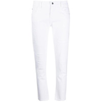 Emporio Armani Calça jeans slim cropped com efeito destroyed - Branco