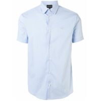 Emporio Armani Camisa com micro listras - Azul