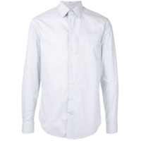 Emporio Armani Camisa com padronagem xadrez e barra curvada - Branco