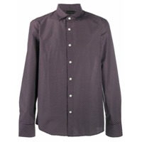 Emporio Armani Camisa de algodão com estampa geométrica - Azul