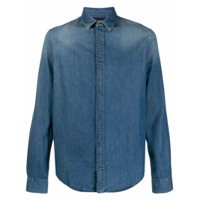 Emporio Armani Camisa jeans com efeito desbotado - Azul