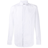 Emporio Armani Camisa mangas longas com abotoamento oculto - Branco