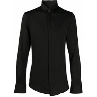 Emporio Armani Camisa mangas longas de algodão - Preto