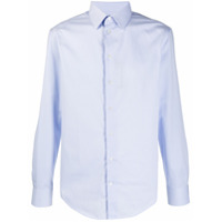Emporio Armani Camisa mangas longas risca de giz - Azul