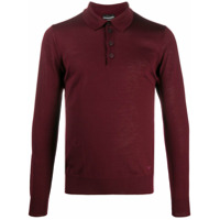 Emporio Armani Camisa polo com detalhe de logo - Vermelho