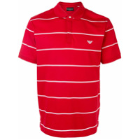 Emporio Armani Camisa polo com listras - Vermelho