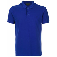 Emporio Armani Camisa polo com logo bordado - Azul