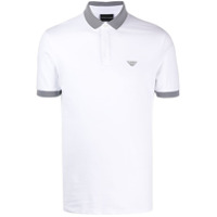 Emporio Armani Camisa polo com logo e gola contrastante - Branco