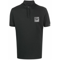 Emporio Armani Camisa polo com patch de logo - Cinza