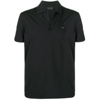 Emporio Armani Camisa polo com zíper na gola - Preto