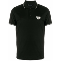 Emporio Armani Camisa polo de algodão com patch de logo - Preto