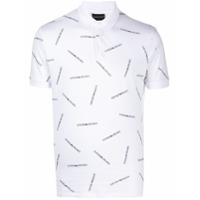 Emporio Armani Camisa polo mangas curtas com estampa de logo - Branco