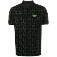 Emporio Armani Camisa polo Teddy Bear com estampa - F024 NERO ORSO VERD