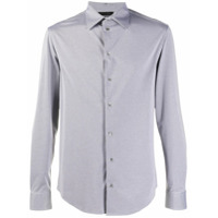 Emporio Armani Camisa slim com listras - Azul