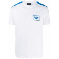 Emporio Armani Camiseta bicolor com logo - Branco