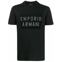 Emporio Armani Camiseta brocada com estampa de logo - Preto