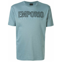 Emporio Armani Camiseta com logo bordado - Azul