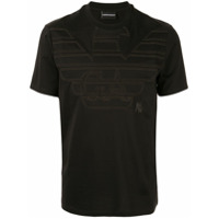 Emporio Armani Camiseta com logo bordado de logo - Preto