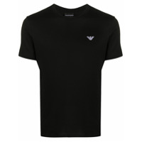 Emporio Armani Camiseta com logo bordado - Preto