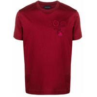 Emporio Armani Camiseta com logo bordado - Vermelho
