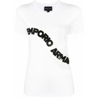 Emporio Armani Camiseta com logo de paetês - Branco