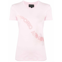 Emporio Armani Camiseta com logo de paetês - Rosa