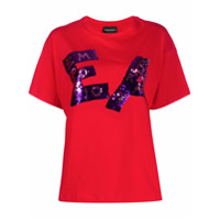 Emporio Armani Camiseta com logo de paetês - Vermelho