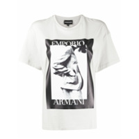 Emporio Armani Camiseta com logo gráfico - Cinza