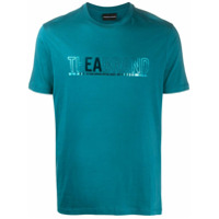 Emporio Armani Camiseta com logo metálico - Azul