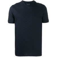 Emporio Armani Camiseta de algodÃ£o com logo gravado - Azul