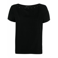 Emporio Armani Camiseta decote canoa com tachas - Preto